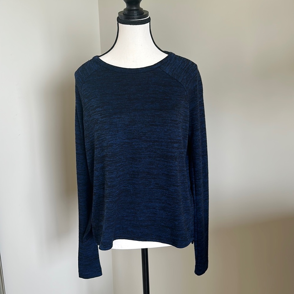 Blue and black long sleeve top